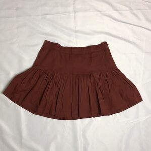 💙 XL 💙 NWT Anthro Pleated Pintucked Mini Skirt Chocolate Brown​
